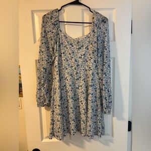 Altar'd State Blue Floral Long Sleeve Dress